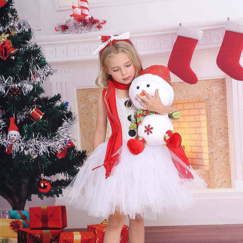 Snow Treasure Princess Girl's Ice And Snow Dance Skirt Christmas Snowman Costume