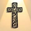 Abstract Cross Wall Art Metal Decor Filigree Grapevine Design Modern Spiritual Sculpture Office Living Room