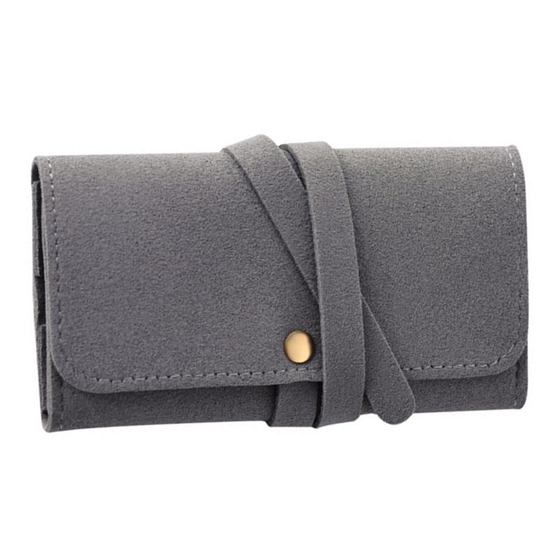 Portable Jewelry Roll Case  Leather Multi Layer   For Necklace Earring Rings Travel Packaging Organizer Earrings Bag