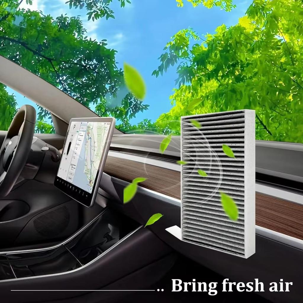 Activated Carbon Air Filter Suitable For Tesla Model 3 Y Cabin Air Filter Cartridge Matching Tool Air Conditioning Cabin Filter