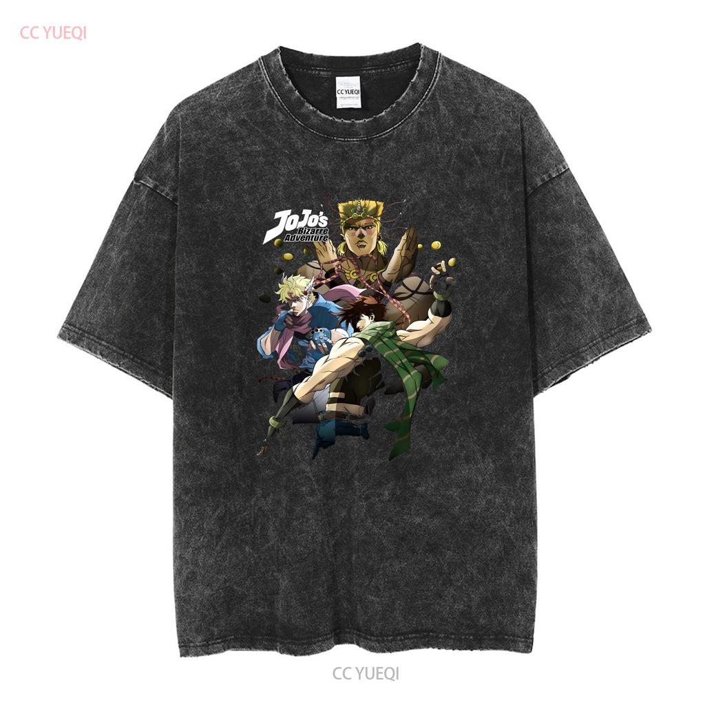 Jojos Bizare Adventure Adult New T Shirt Joseph Joestar Collage of Characters long or short sleeves vintage Washed Stretched