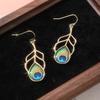 European and American Retro Peacock Earrings, Simple Bohemian Long Earrings, Hipster Jewelry