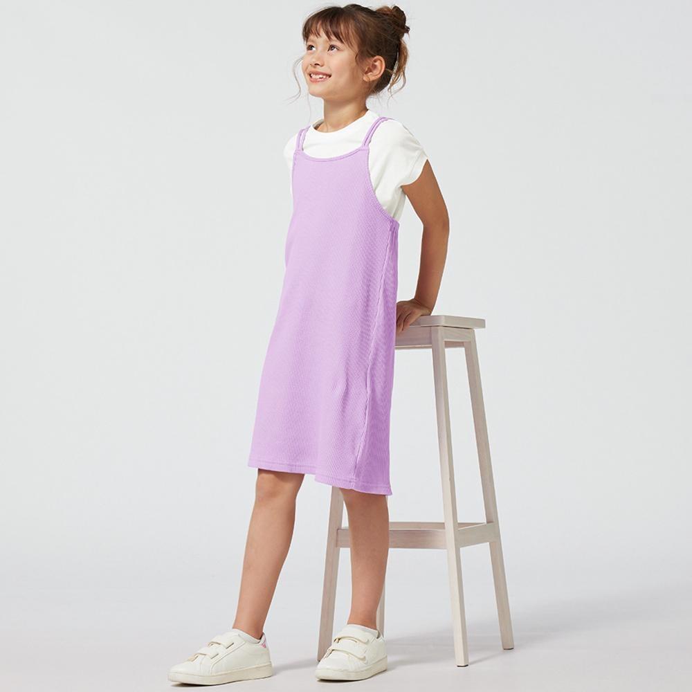 

Платье-бретелька в рубчик GU GIRLS 2WAY с короткими рукавами