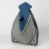 Geometric Striped Knit Mini Handbag Women Fashion Reusable Wrist Tote Bag Lightweight for Daily Use Shopping Gifts