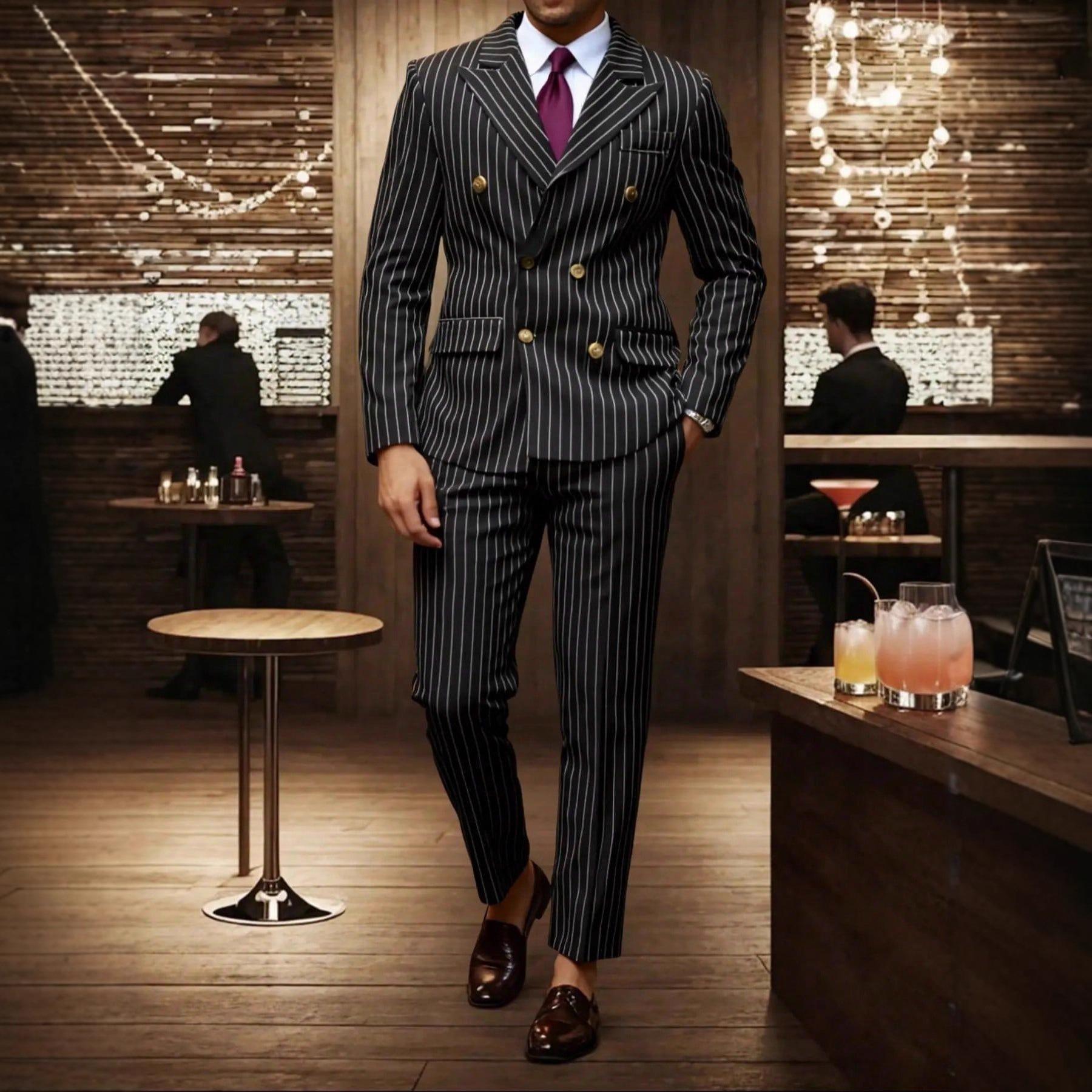 

Men s Clothing, Formal Suits with Stripes, Trousers for Business, Formal Dinners, Weddings S чёрный