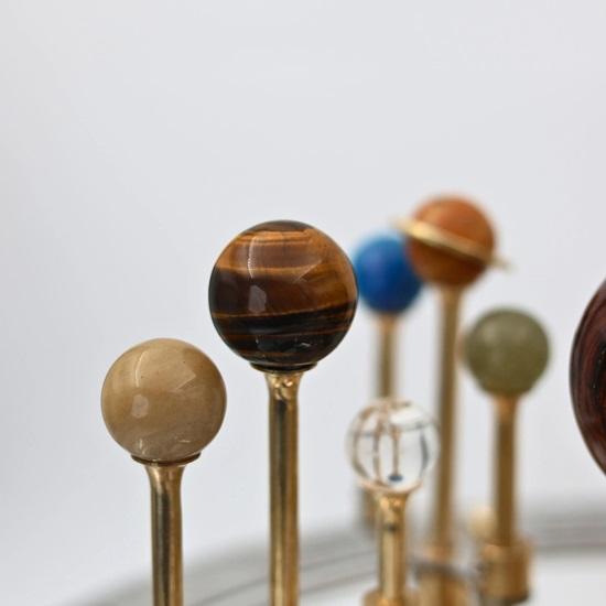 25.4 Cm Orrery, A Perfect Art To Display In Your Office or Room, Planets Made of Semi Precious Stones, A Hand Driven Model of Solar System