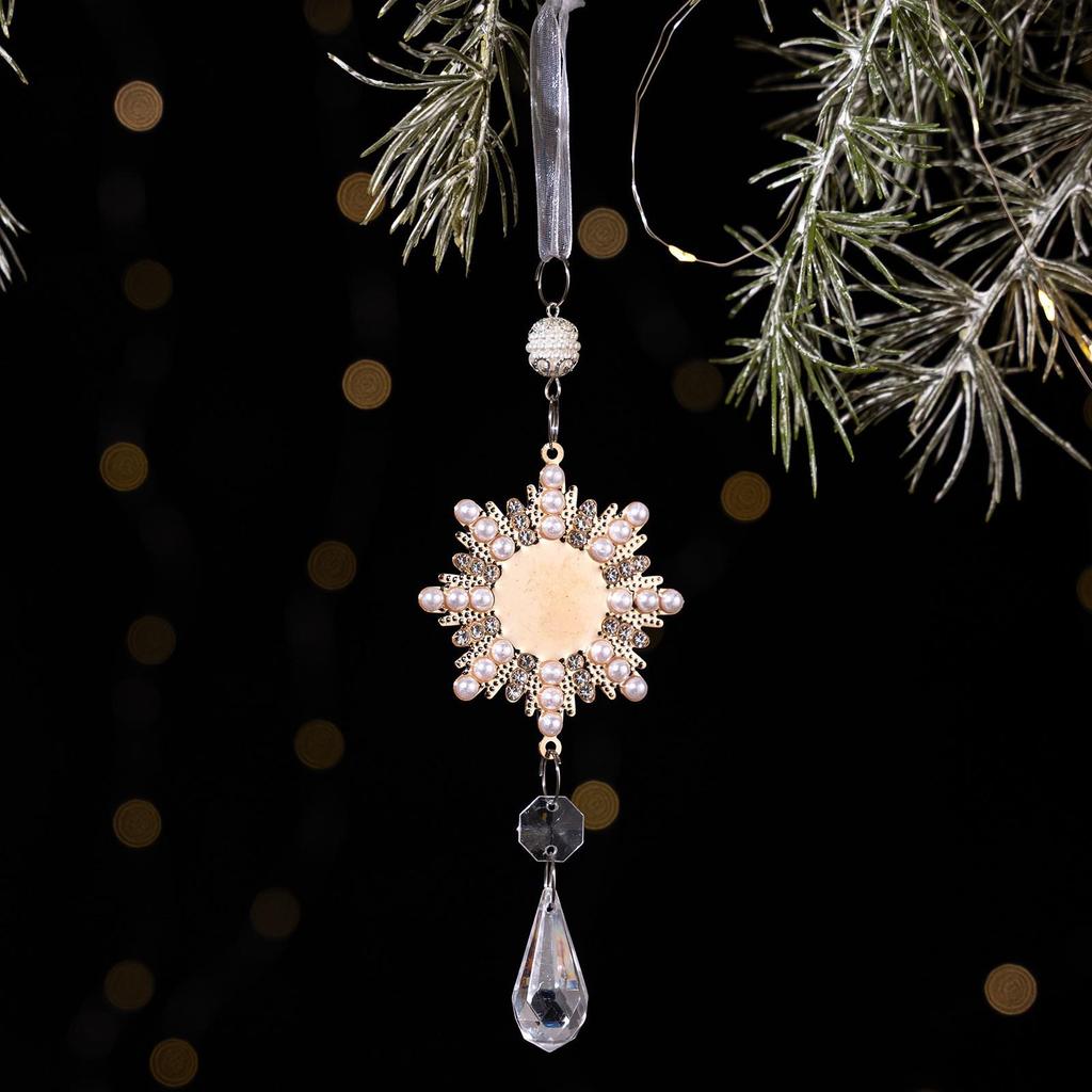 Transparent Austrian Crystal Snowflake and Water Drop Christmas Ornament Chandelier Pendant