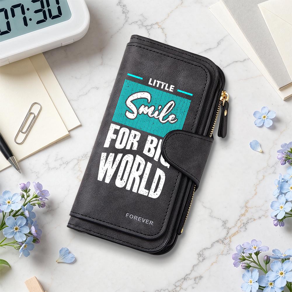Stylish Printed Long Wallet Daily Use Portable Card Holder Fashion Letter Print Large Capacity Casual Purse