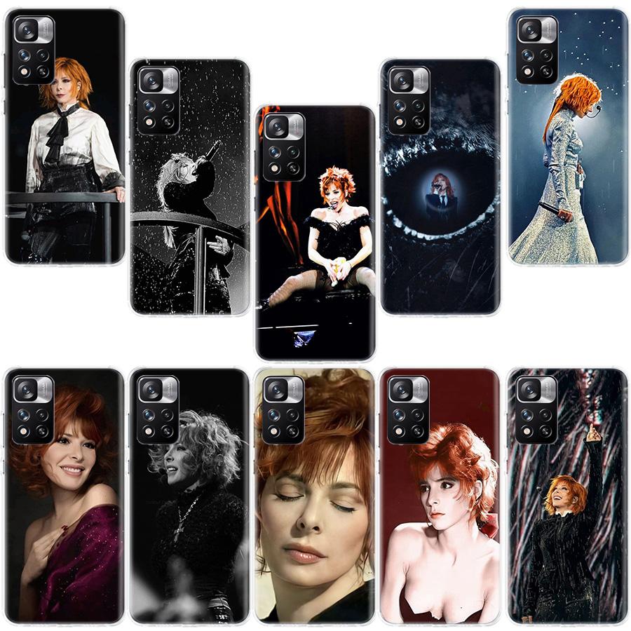 Mylene Farmer Phone Case For Redmi Note 13 12 Pro Plus 14 15 Pro 5G 11 11T 11E 11S 10 Pro 10S 9 9S Cover Cell Clear TPU Capa Cas