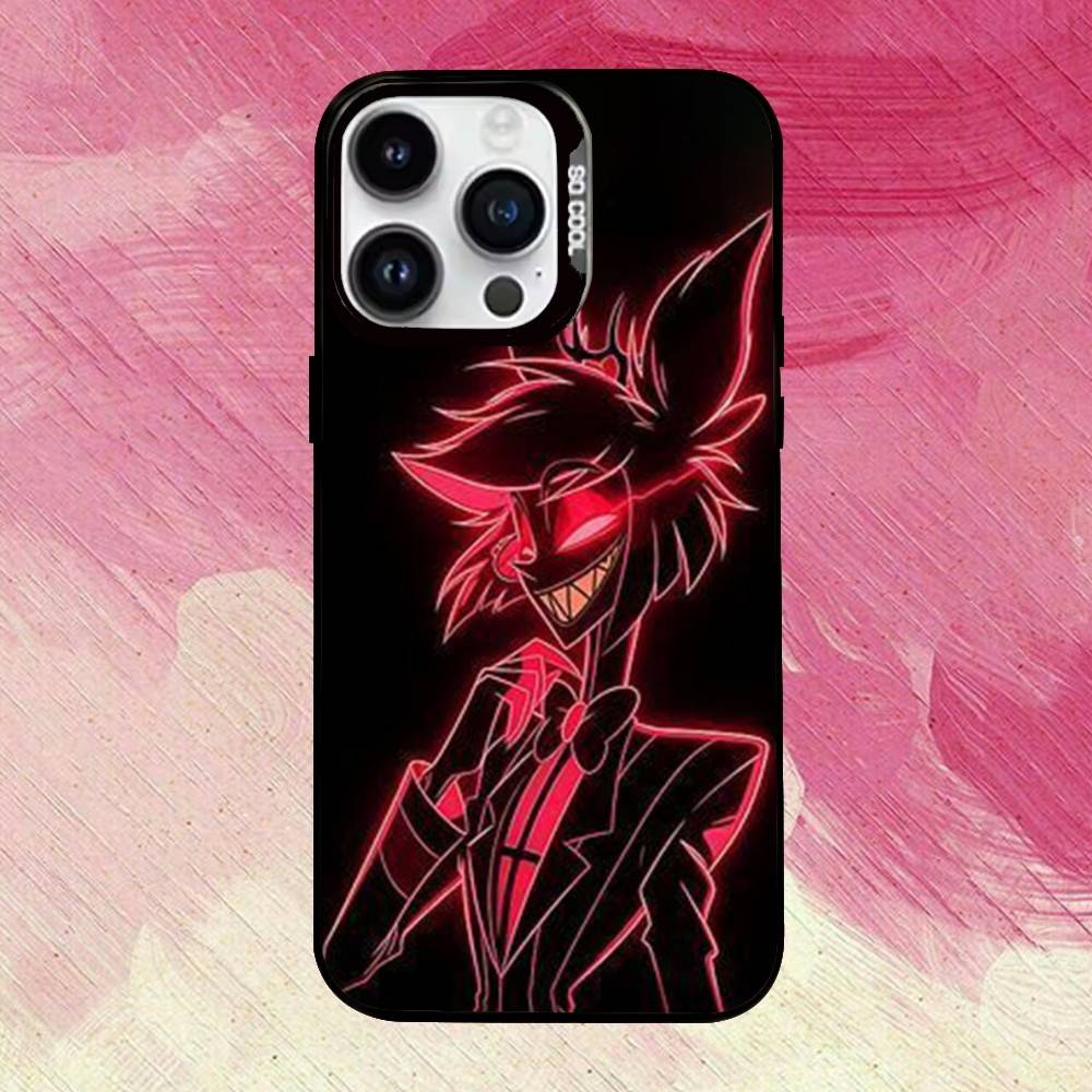 H-Hazbin H-Hotel A-Alastor Phone Case For iPhone 17,16,15,14,13,12,11 Plus,Pro Max,XS,Colored Silver Plated Inside Cover