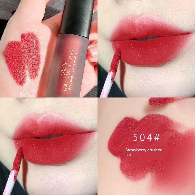 Lipstick Cheap Student Party Velvet Matte Matte Lip Mud Niche Style Brand Suitable for Plain Face White No Stain On Cup Lip Lacquer