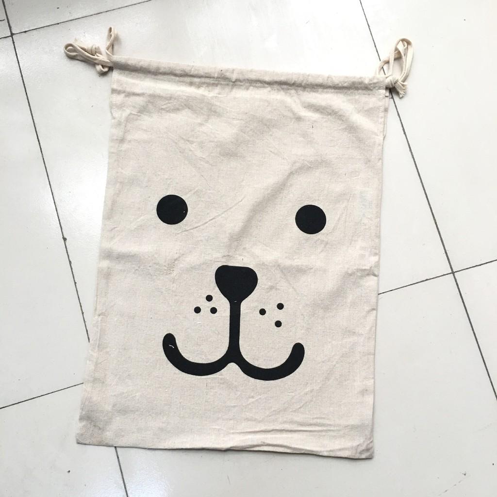 Childrens Toy Storage Bag With Bear Face Design For Travel And Home Organization