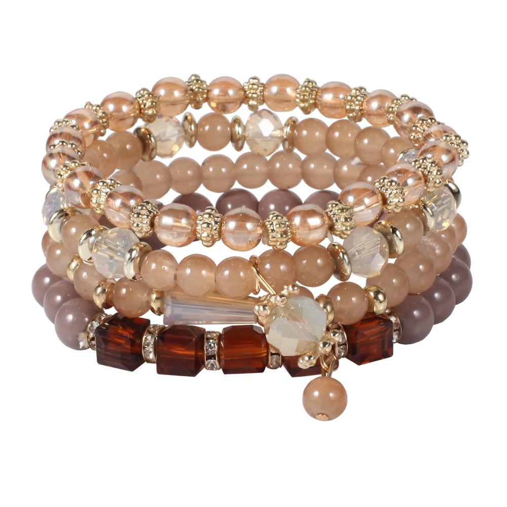 

JYL TS Bracelet Bohemian Flag Bead Design Enhances Patriotism Brown лимонний льодовик кольору