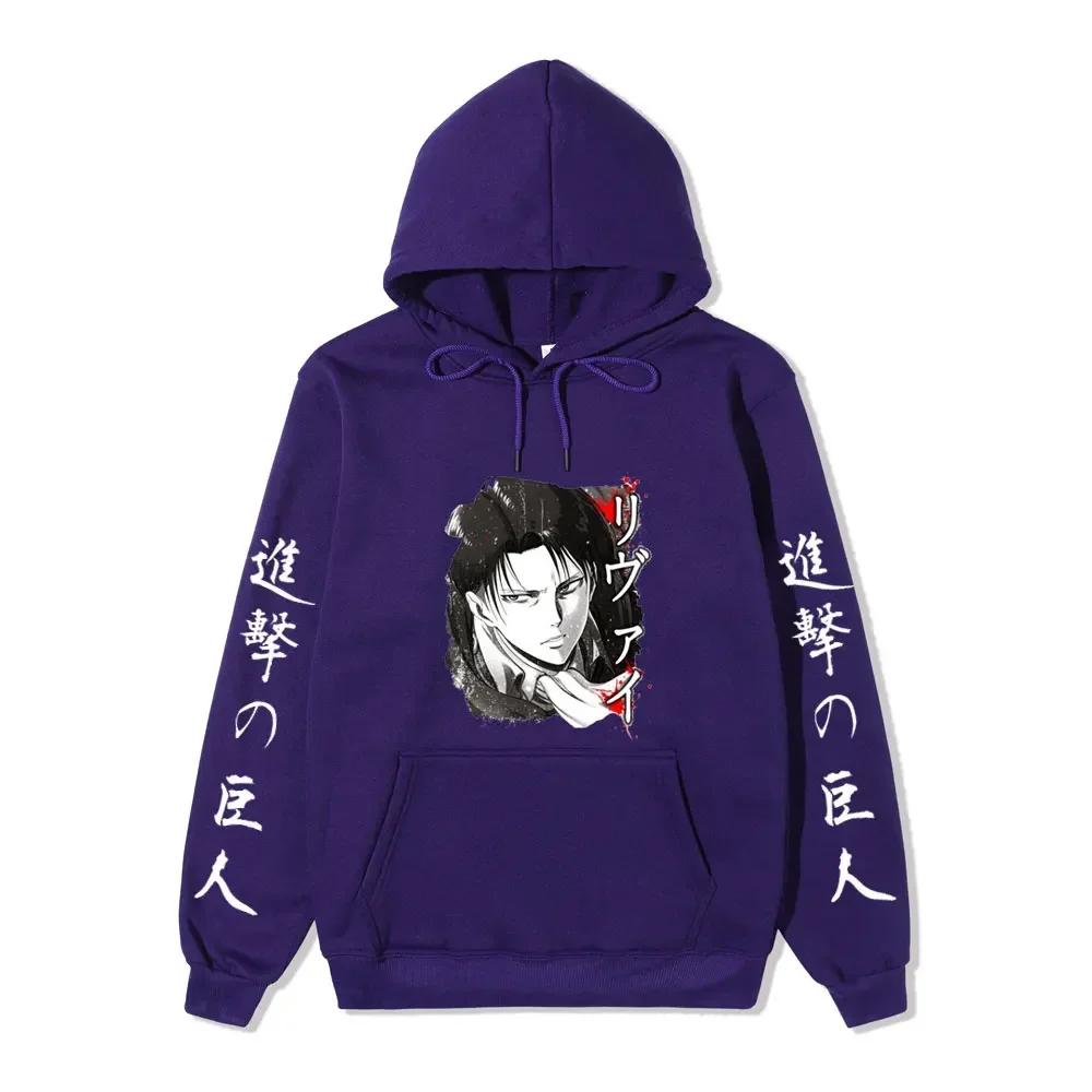 Anime Attack on Titan AOT Merch Ackerman Levi Scout Regiment Printed Hoodies Autumn Winter Sweatshirts Pullovers
