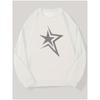 Daily Casual Men Multi-color Crew Neck Sweatshirt Double Star Minimal Print Street Trend Spring Autumn Loose Drop Shoulder Commute Travel Top