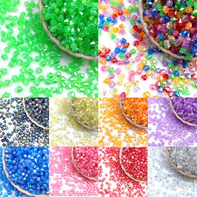 Necklace Diy Beaded Accessories New Woven Ring Transparent Diamond Beads Material Loose Beads Bracelet 300Pcs 4mm 4mm Acrylic Pointed Beads