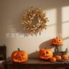Golden Eucalyptus Wreath Door Hanging Decor Halloween Fall Christmas Home Party Decoration