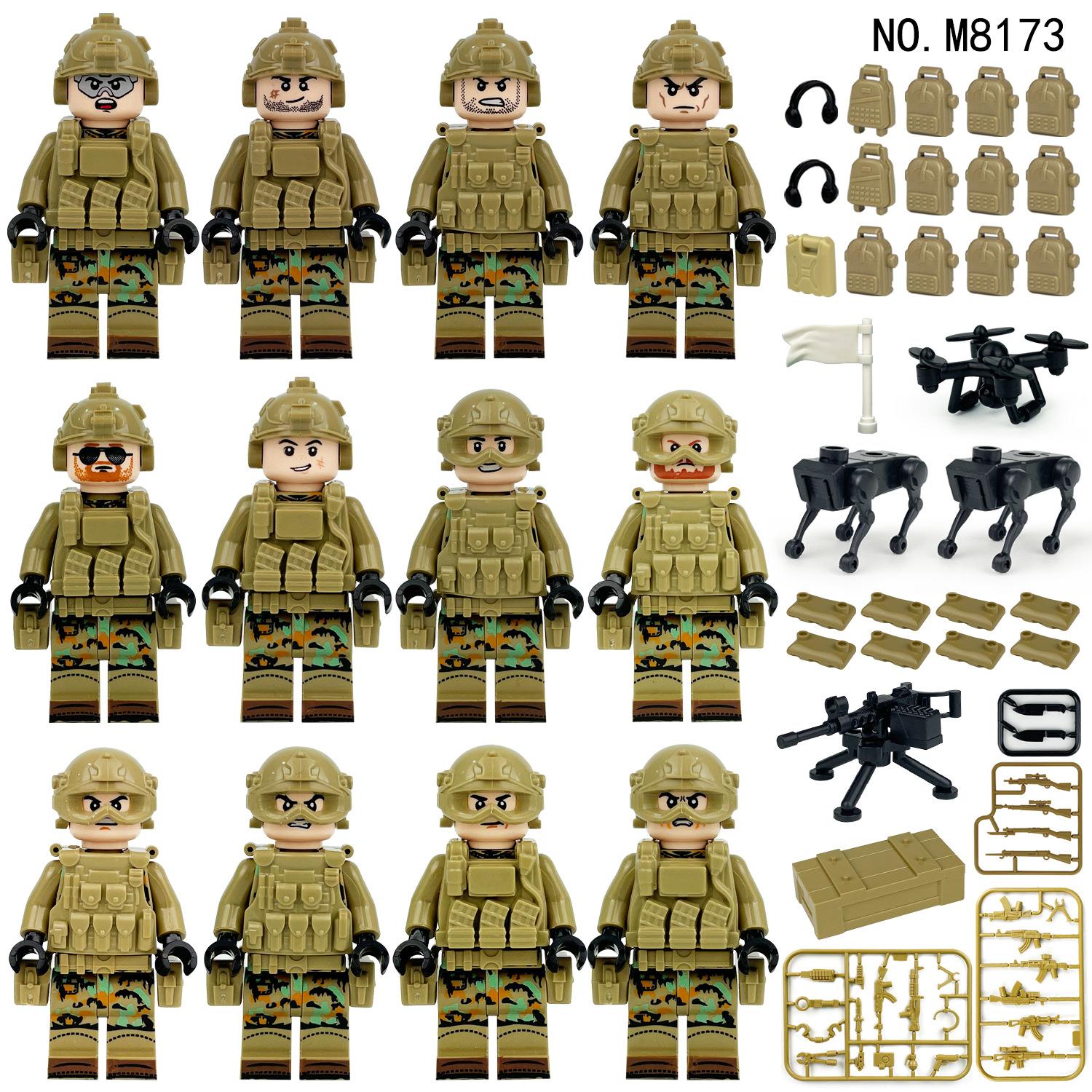 MOC Военная серия Солдат Сил поддержки полевой информации Минифигурка Строительные блоки Игрушки