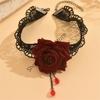 Gothic Flower Choker Necklace For Women Lace Rose Blossom Neck Chain Neck Accessory Halloween Jewelry