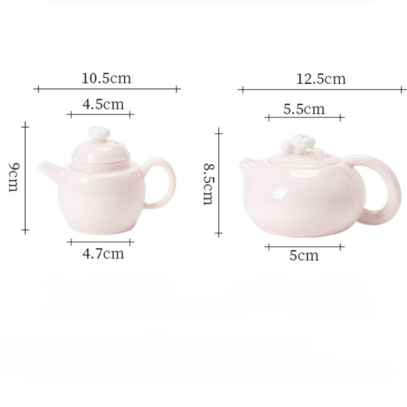 Pfirsichpulver gekniffene Blume Xishi Kanne Keramische Teekanne Haushalt handgefertigte Teekanne Einzelkanne Nachmittagstee-Aufbrüher Kung Fu Teeset