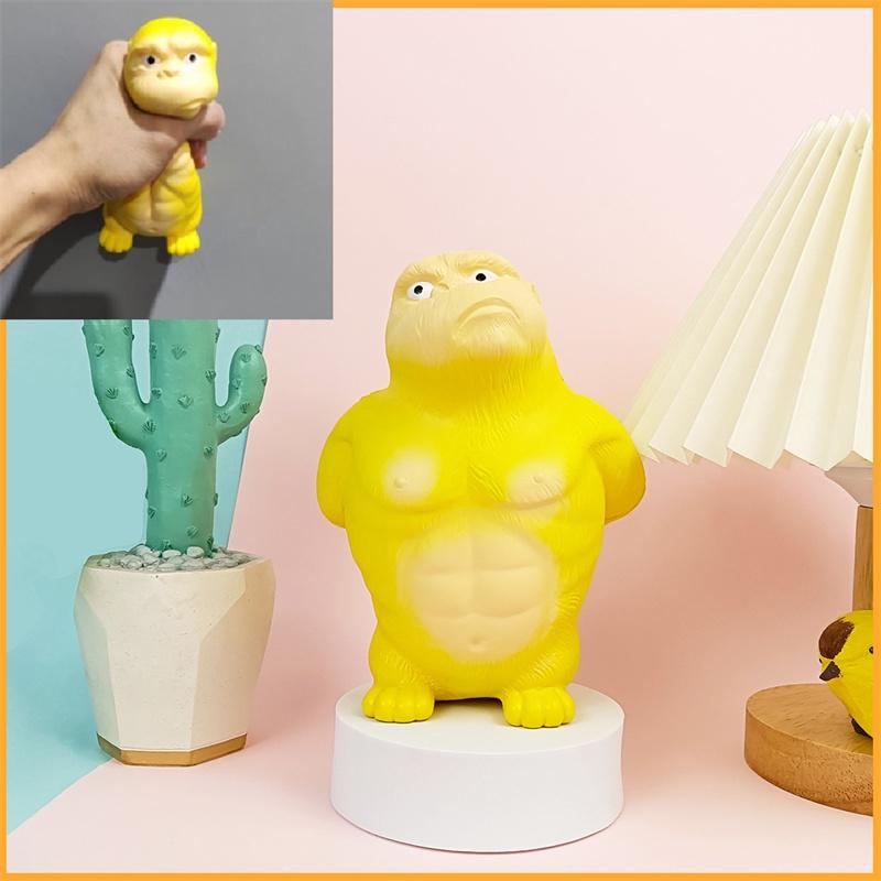 Stress Yellow Gorilla Relief Toy Rebound Toy Home Desktop Decoration Gift Kids