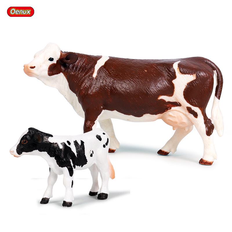 Children's Cognitive Animal Model Toy: Yellow Cow, Buffalo, Rhinoceros, Zebu, Bison, Bull Figurine.