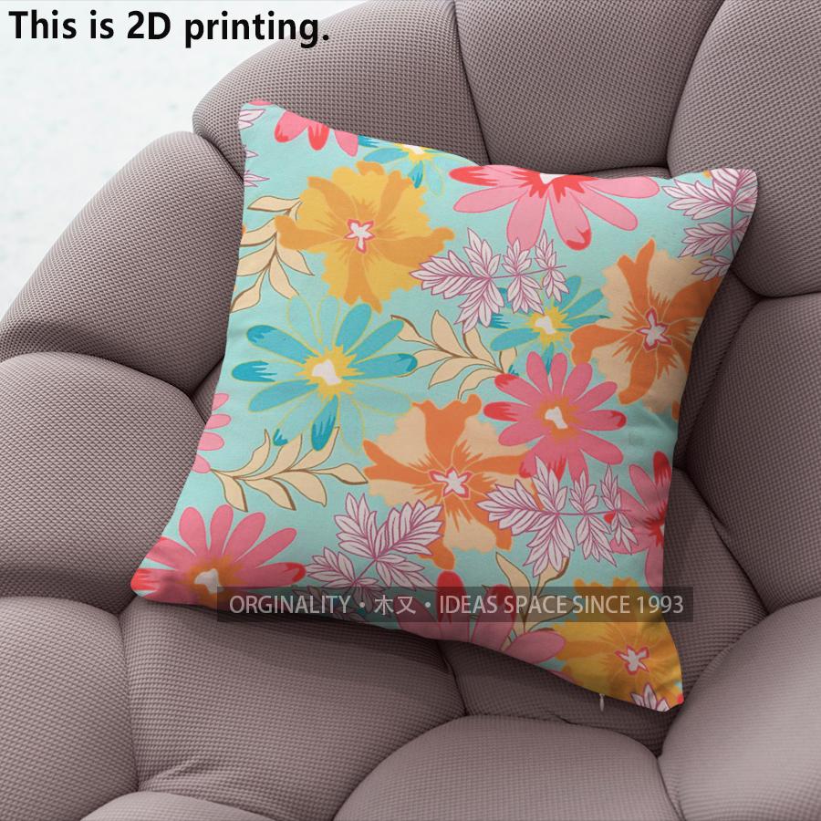 Bohemian Floral Print Decorative Throw Pillow Covers Pattern Cushion Cover Suitable For Sofa Bedroom Car Pillow Cover