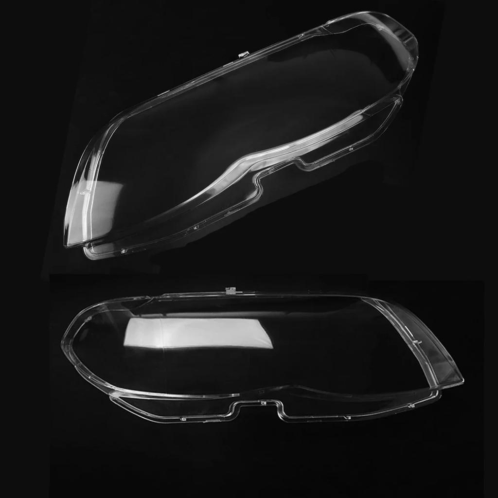Pair Front Headlight Lens Cover For BMW X5 E53 2004 2005 2006 Clear Headlamp Cover Transparent Lampshade