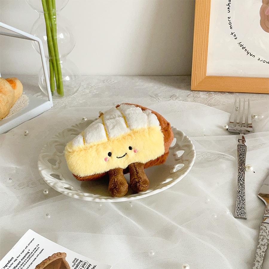 Cute Baking Bread Plush Pineapple Pie Doll Bread Machine Doll Ornaments Food Doll Gift Bag Pendant