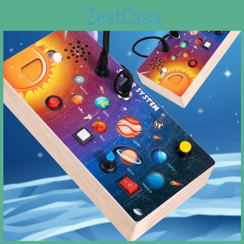 Wooden Solar Simulate System Theme Switch Game Board Children Puzzle Toy