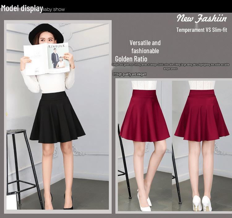 2024 Plus Size A-Line Mid-Length High-Waisted Puffy Skirt for Women - Sailor Dance Style