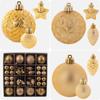 Christmas Baubles Shatterproof Christmas Tree Bauble Ornaments Gold Set 60 Pcs