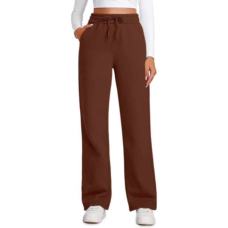 YYFS Women's Fashion Casual Solid Color Print High Waist Trousers Pants & Capris