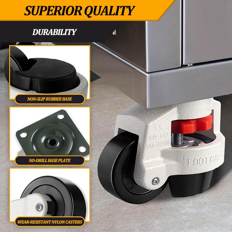 Adjustable Height Heavy Duty Leveling Machine Caster Universal Anti-slip Wheel Machinery Caster for Vending ,Workbench Machine