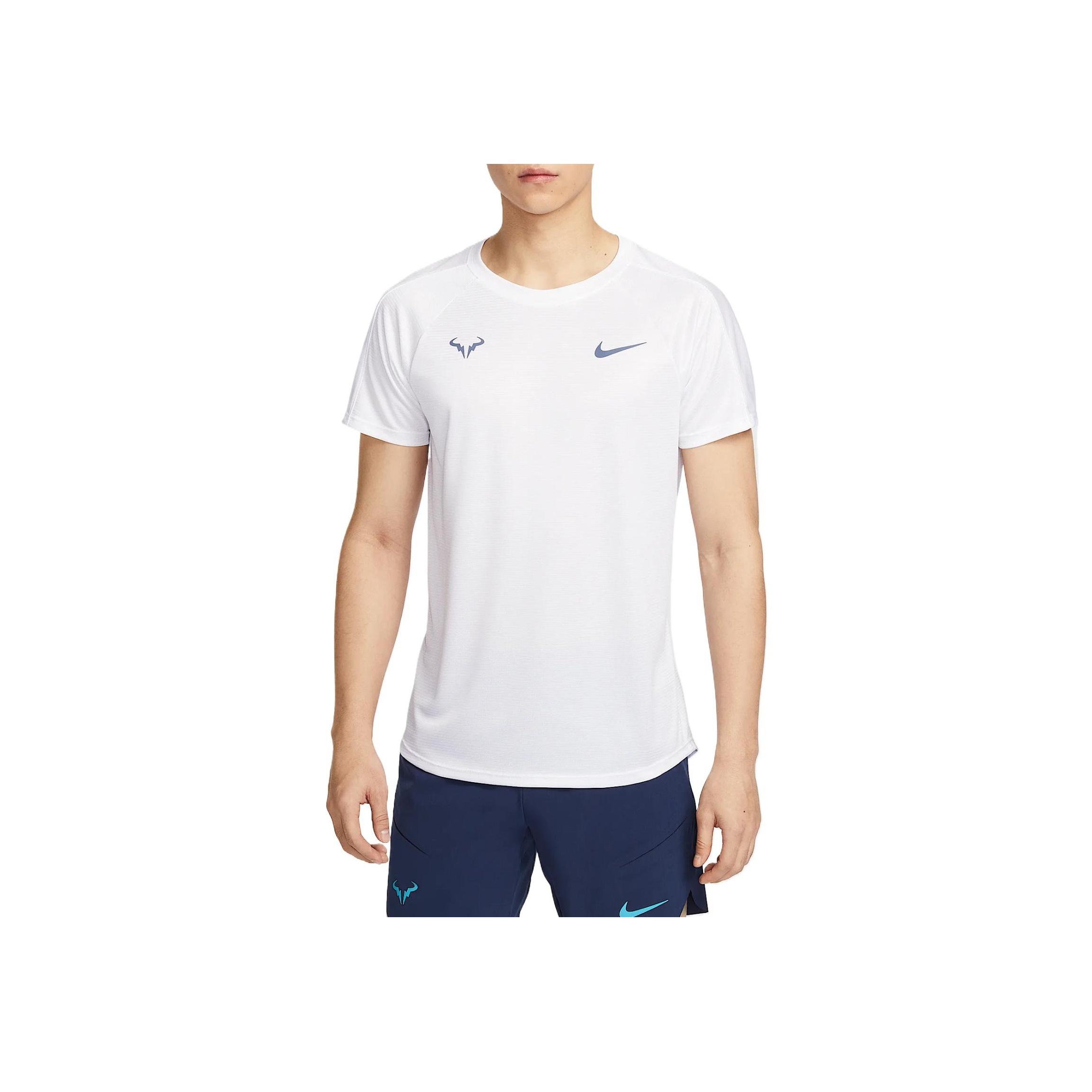 Nike Rafa Challenger Dri-FIT White Black Men s Tennis Short Sleeve T-Shirt DV2888-101 M