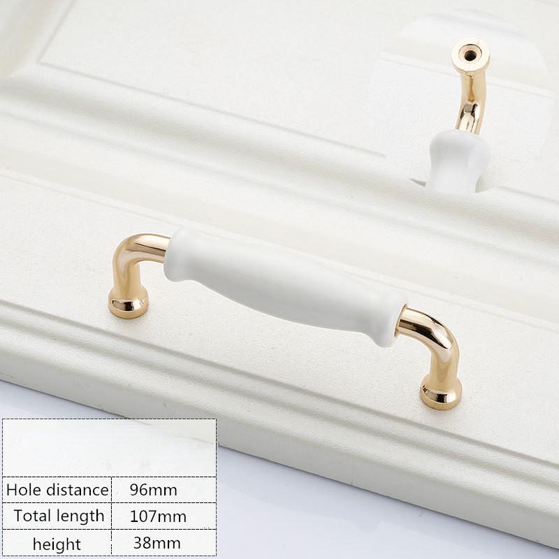 Kitchen Cabinet Door Drawer Handle Zinc Alloy Ceramic Handle Furniture Handle White Ceramic Door Handle