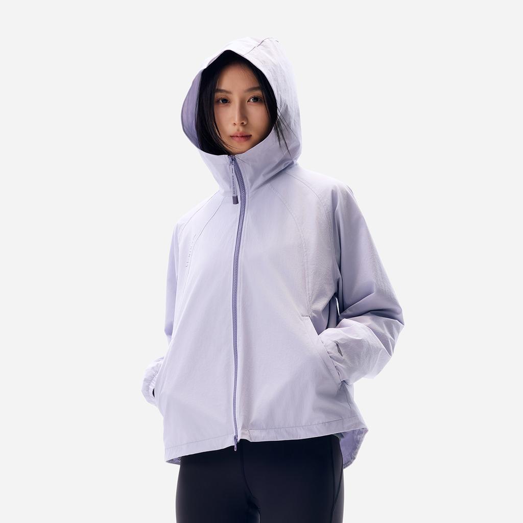 Li Ning Fitness Series Windproof Water-Resistant Loose Hooded Windbreaker Women Outerwear AFDVL52-2