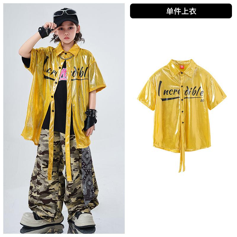 Children'S Hip-Hop Trendy Clothes Boys' Hip-Hop Fried Street Hiphop Performance Clothes Are Trendy And Cool Children'S Summer Two-Piece Short Sleeves
