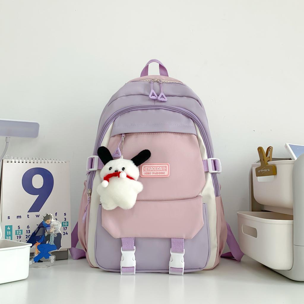 2025 spring new backpack college style high school versatile contrasting colors student schoolbag niche design stationery store