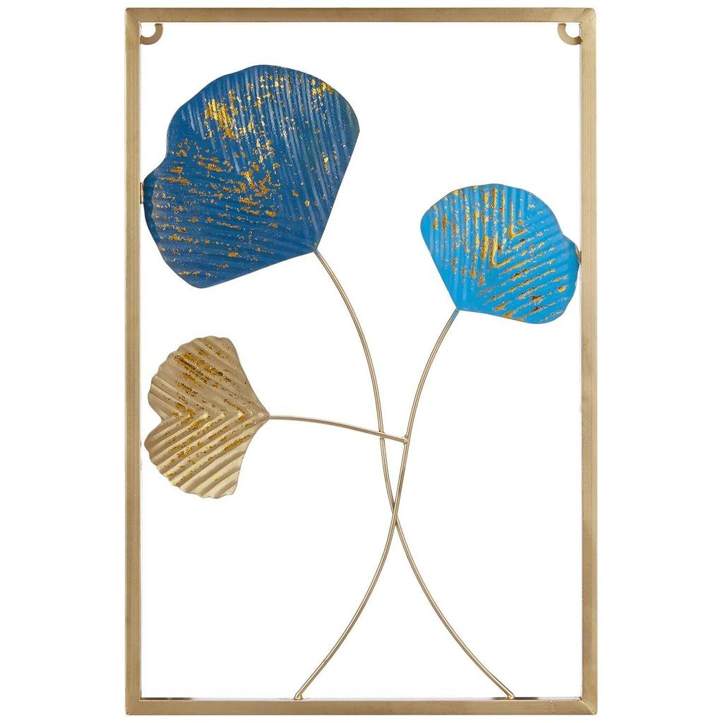 Metal Leaf Wall Hanging Decor | Nature-Inspired Leaf Design | Easy Installation (Set of 2 | Gold)