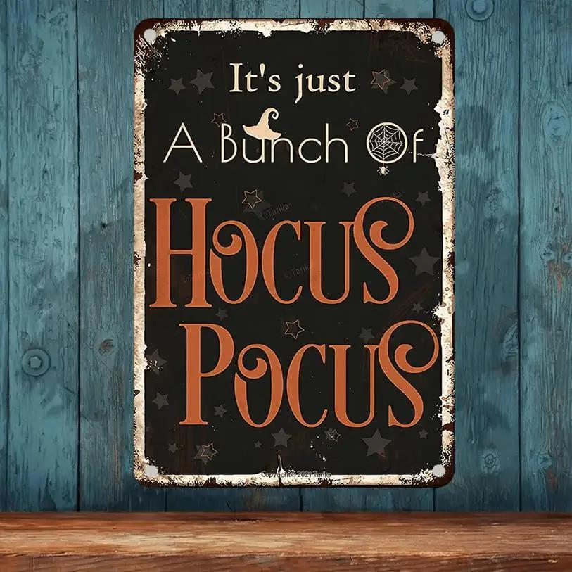 

Halloween Metal Wall Art Vintage Tin Sign with Witch Broomstick Design Retro Home Decor Spooky Seasonal Gift 20x30cm
