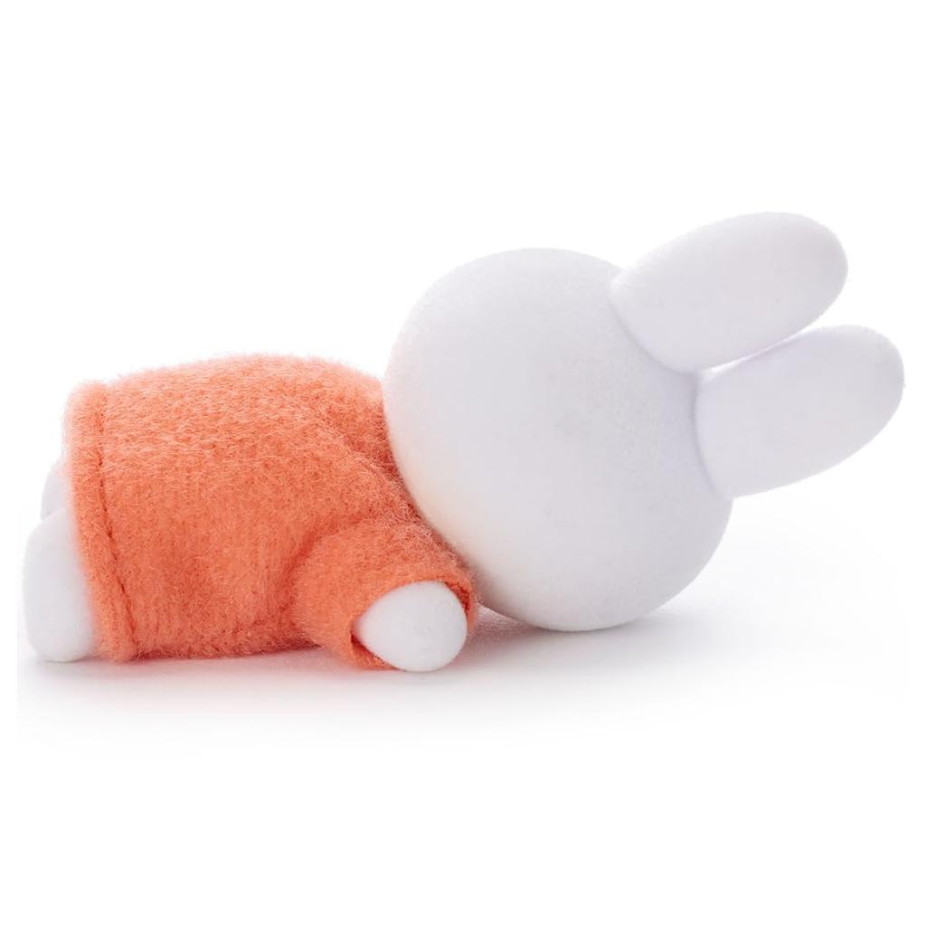 Bruna Sleeping Friend Flocked Mascot Miffy (Red) Plush Toy Width approx. 7cm