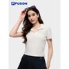 FUSION Women's Knitted Short Sleeve Polo Shirt