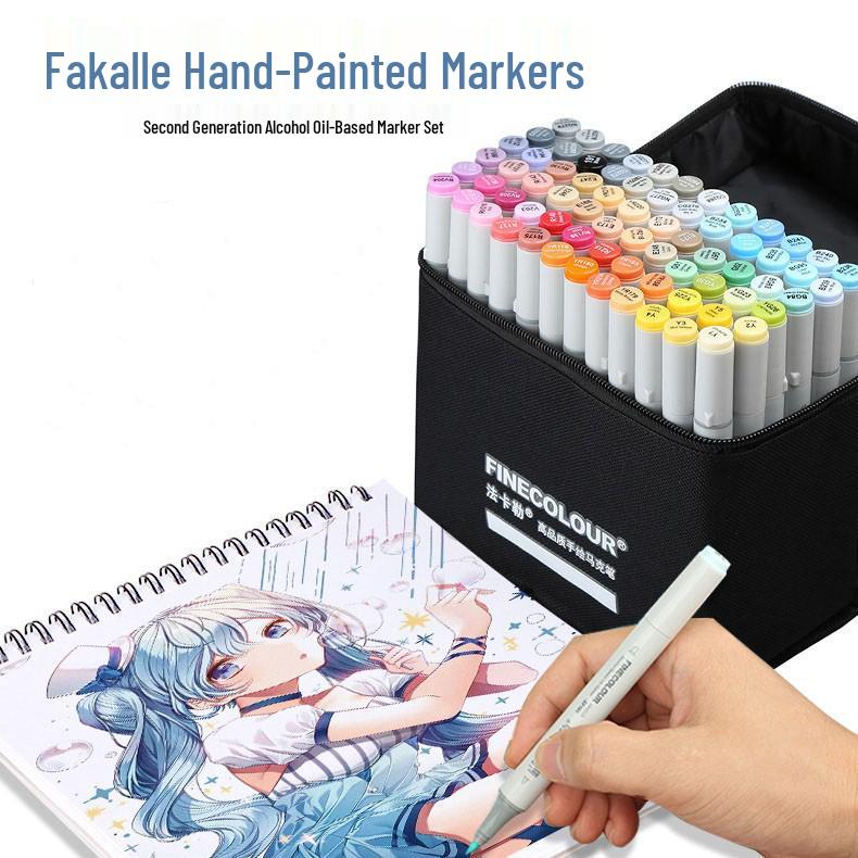 Fakale 2nd Gen Finecolour Anime Markers Set, 160 Oil-Based Professional Student Colors