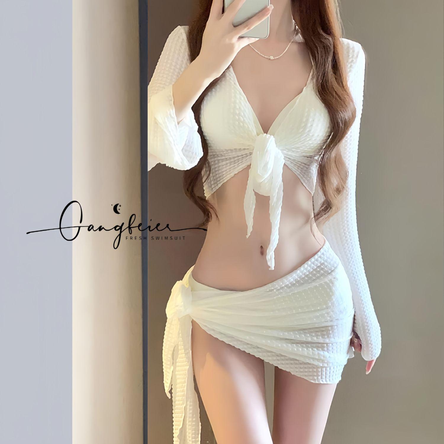 

Элегантное бикини из четырех частей облегающего кроя – Pure Desire Swimwear для отпуска и горячих источников M [45-50 kg]