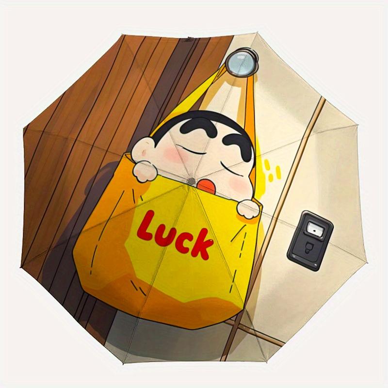 1pc Lucky Crayon Shin-chan Automatic Umbrella with Folding feature - Compact Travel Umbrella, Perfect Gift for Birthday, Christmas, , 025