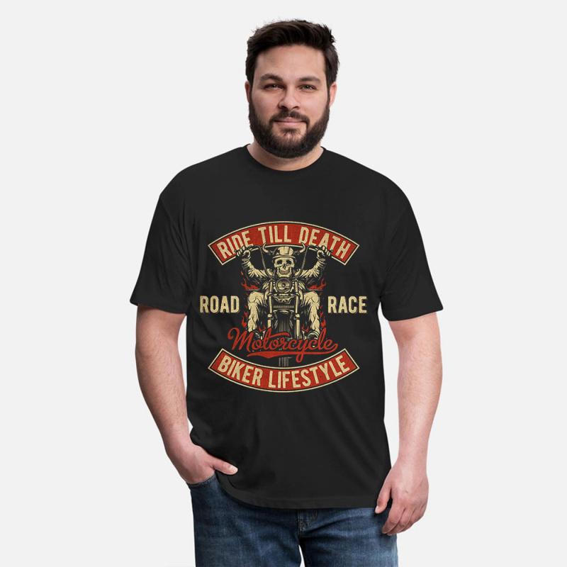 Ride till Death Motorcycle Retro Cafe Racer Gift T-Shirt for Racing bikers 100% cotton printed