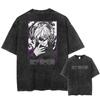 T-shirt Oversize Lavata Vintage con Pannello Manga di Jujutsu Kaisen | T-shirt Streetwear Anime Unisex