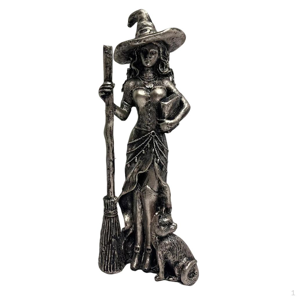 Halloween Figurine Decorative Sculpture Witch Statue Desktop Ornament Decor for Cabinet