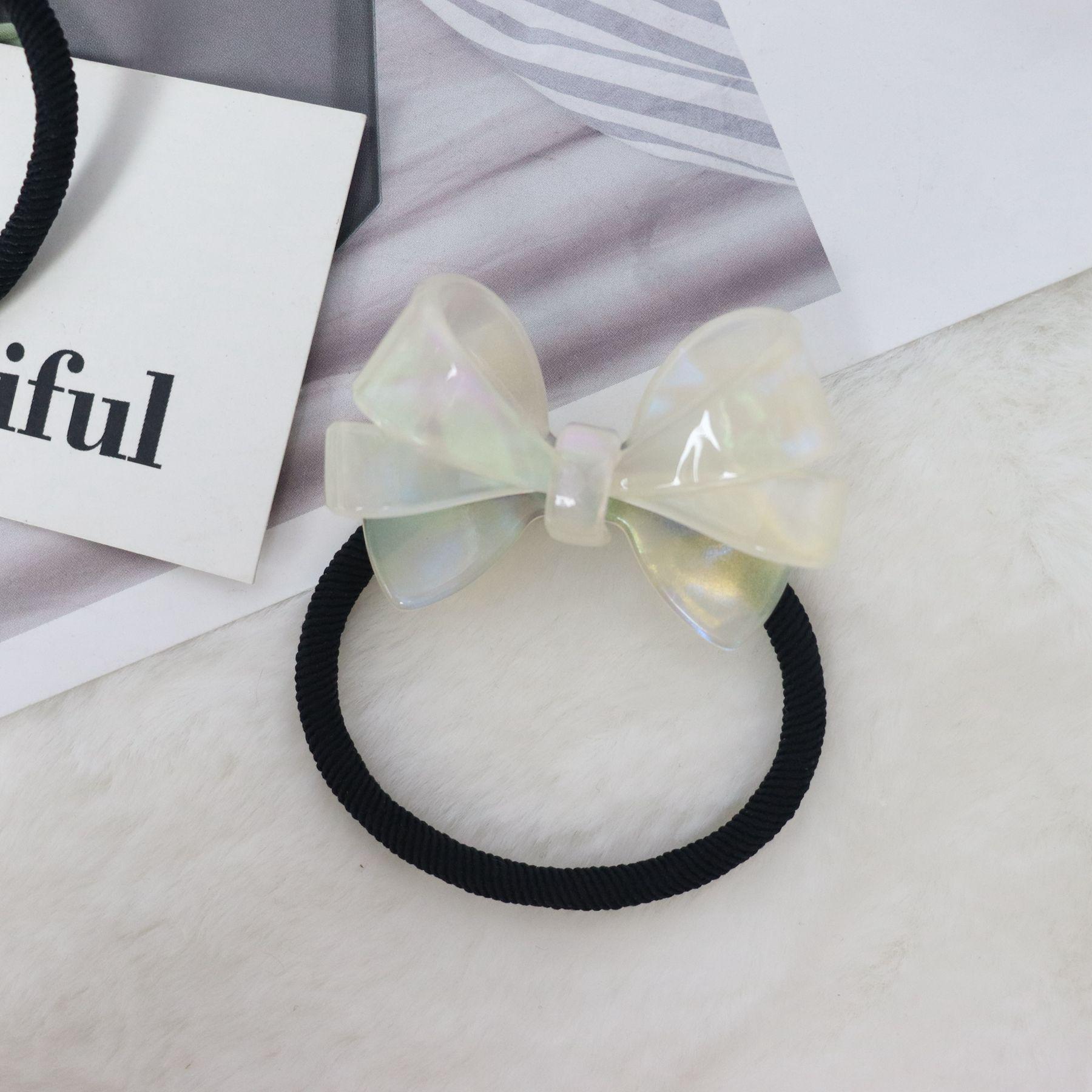 Трехслойная ацетатная резинка-бант Nan Rui - Милый и эластичный аксессуар для волос белый